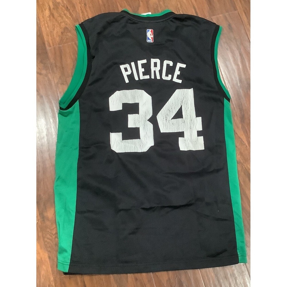 Paul Pierce Boston Celtics NBA Reebok Black & Green Trim Jersey - M